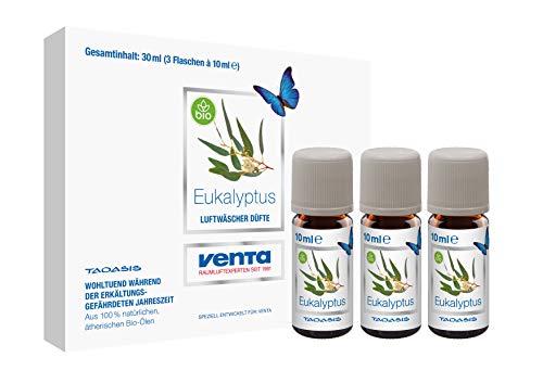 Venta Bio-Duft Eukalyptus, 100 % Natürliche Ätherische Bio-Öle, 3 x 10 ml von VENTA