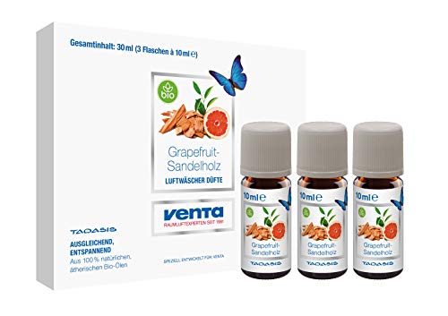 Venta Bio-Duft Grapefruit-Sandelholz, 100 % Natürliche Ätherische Bio-Öle, 3 x 10 ml von VENTA