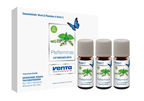 Venta Bio-Duft Pfefferminze, 100 % Natürliche Ätherische Bio-Öle, 3 x 10 ml von VENTA