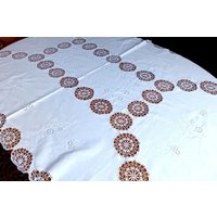 A35 Seltene Antike Handgemachte Leinen Tischdecke Cutwork Stickerei Klöppelspitze 160x105 cm A35 Seltene Antike Handgemachte Leinen Tischdecke Cutwork Stickerei Klöppelspitze 160x105 cm von VENTALIA