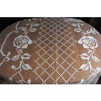 Aussergewöhnliche Antike Unbenutzte Handgemachte Tagesdecke Filet Lace Roses 300x200 cm Aussergewöhnliche Antike Unbenutzte Handgemachte Tagesdecke Filet Lace Roses 300x200 cm von VENTALIA