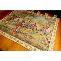 Kostbarer Vintage Gobelin Mit 18Thc Thema Edle Jagd Party 37x30" von VENTALIA