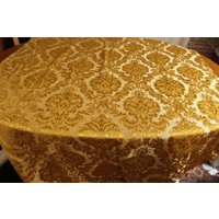 "Paar Vintage Seidenbrokat Vorhänge Goldenwhite 250x120 cm." von VENTALIA