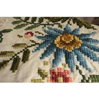 Schnäppchen Lot Von 4 Bunten Handgestickten Vintage Leinen/Baumwolle Tischdecken H von VENTALIA