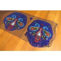Traumhafte Artdeco Perlenstickerei Auf Tüllgrund Für Tasche von VENTALIA