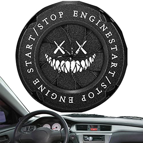 Startknopfabdeckung | Drehknopf Abdeckung Lächeln Muster, Schutz Auto Startknopf Abdeckung, Professionelle Auto Motor Startknopf Abdeckung Auto Innenraum Dekor von VENTDOUCE