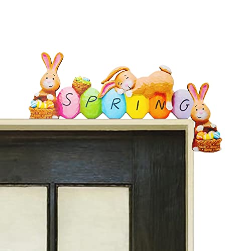 VENTDOUCE Bunny Decor Willkommensschild – Holzhasen-Türhänger | Bauernhaus-Türschild Hasen-Dekoration, Oster-Türrahmen für Zuhause drinnen und draußen von VENTDOUCE