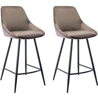 Barhocker 2er-Set - Samt - Taupe - MASURIE Barhocker 2er-Set - Samt - Taupe - MASURIE von VENTE-UNIQUE