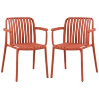 Gartensessel stapelbar 2er-Set - Polypropylen - Rot - SESEH von MYLIA Gartensessel stapelbar 2er-Set - Polypropylen - Rot - SESEH von MYLIA von VENTE-UNIQUE