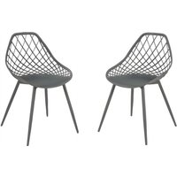 Gartenstuhl 2er-Set - Polypropylen & Metall - Anthrazit - malaga von mylia von VENTE-UNIQUE