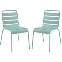 Vente-unique - Gartenstuhl stapelbar 2er-Set - Metall - Grün - mirmande von mylia von VENTE-UNIQUE