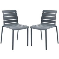 Gartenstuhl stapelbar 2er-Set - Polypropylen - Anthrazit - pandji von mylia Gartenstuhl stapelbar 2er-Set - Polypropylen - Anthrazit - pandji von mylia von VENTE-UNIQUE