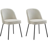 Stuhl 2er-Set - Cord & schwarzes Metall - Cremefarben - alpali von VENTE-UNIQUE