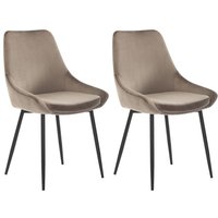 Vente-unique - Stuhl 2er-Set - Samt & Schwarzes Metall - Taupe - masurie Vente-unique - Stuhl 2er-Set - Samt & Schwarzes Metall - Taupe - masurie von VENTE-UNIQUE