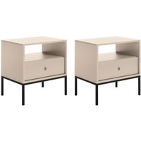 2er-Set Nachttische mit 1 Schublade & 1 Ablage - Beige - bogdan 2er-Set Nachttische mit 1 Schublade & 1 Ablage - Beige - bogdan von VENTE-UNIQUE