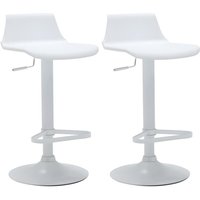 Vente-unique - Barhocker 2er-Set höhenverstellbar - Polypropylen - Weiß - calas von VENTE-UNIQUE