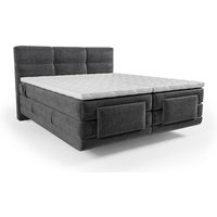 Vente-unique - Boxspringbett mit gestepptem Kopfteil + elektrischem Untergestell mit Relaxfunktion + Matratze + Topper - 2 x 80 x 200 cm - Anthrazit Vente-unique - Boxspringbett mit gestepptem Kopfteil + elektrischem Untergestell mit Relaxfunktion + Matratze + Topper - 2 x 80 x 200 cm - Anthrazit von VENTE-UNIQUE