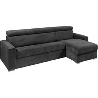 Vente-unique - Ecksofa mit Matratze - Ecke wechselbar - Cord - Anthrazitgrau - Liegefläche 140 cm - Matratze 14 cm - vizir von VENTE-UNIQUE