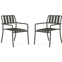 Vente-unique - Gartensessel stapelbar 2er-Set - Metall - Anthrazitgrau - birmos von mylia Vente-unique - Gartensessel stapelbar 2er-Set - Metall - Anthrazitgrau - birmos von mylia von VENTE-UNIQUE