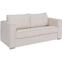 Vente-unique - Schlafsofa mit Matratze 3-Sitzer - Strukturstoff - Beige - Liegefläche 140 cm - Matratze 18 cm - loreto von VENTE-UNIQUE
