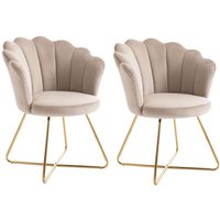 Stuhl 2er-Set - Samt & Metall - Beige & Goldfarben - fiori ii Stuhl 2er-Set - Samt & Metall - Beige & Goldfarben - fiori ii von VENTE-UNIQUE