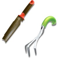 Handgeführtes Bodenmesser + Ergonomischer Handgrubber - Multifunktionsgeräte für Ihren Garten - Gartenarbeit - Wurzelschneider von VENTEO