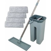 Venteo - Magischer Besen Extra breiter und 360° drehbarer Besen - Eimer mit 2 Kammern Reinigen und Schleudern - 4 Mikrofasertücher von VENTEO