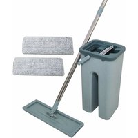 Magischer Besen - Extra breiter und 360° drehbarer Besen - Eimer mit 2 Kammern Reinigen und Schleudern - 2 Mikrofasertücher von VENTEO