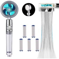 PACK Handbrause + 5 Nachfüllfilter SAVEWATER POWER - VENTEO - Duschkopf mit Hochdruckpropeller - Wassersparend und filternd - Leistungsregulierung von VENTEO