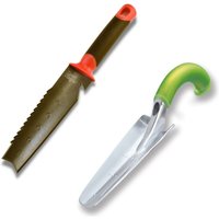 Handgeführtes Bodenmesser + Ergonomische Pflanzschaufel - Multifunktionswerkzeug für Ihren Garten - Gartenarbeit - Wurzelschneider von VENTEO