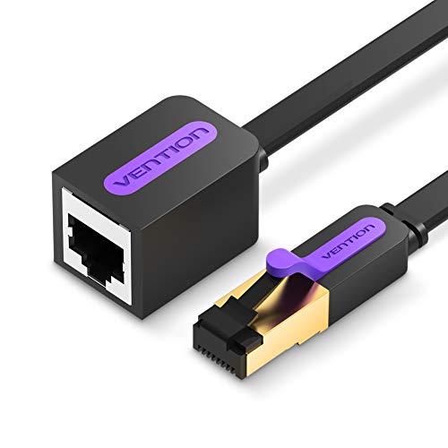 RJ45 CAT7 Ethernet-Verlängerungskabel von Vention, Ethernetkabel, Verlängerung, Netzwerkkabel, Patchkabel, RJ45, geschirmt, Stecker zu Buchse, Verbindungskabel 3m/10ft von VENTION