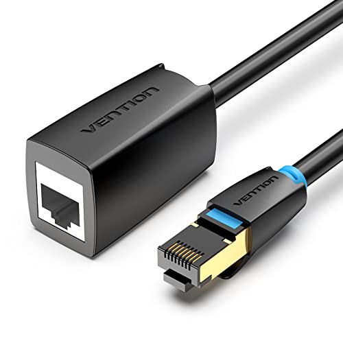 VENTION Cat8 Ethernet Verlängerungskabel 1,5m, 40Gbps 2000MHz Flaches RJ45 Stecker auf Buchse Patchkabel, STP S/FTP Geschirmt für Gaming/PC/Router/Switch von VENTION