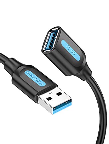 VENTION USB 3.0-Verlängerungskabel 0,5m, USB A-Stecker auf A-Buchse Verlängerung Kabel 5Gbps für USB-Stick, Tastatur, Drucker, Externe Festplatte, Scanner usw. von VENTION