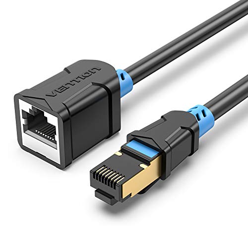 VENTION Cat6 Ethernet Verlängerungskabel S/FTP (geschirmt), LAN Verlängerung mit 250 MHz Bandbreite für Netzwerk, Router, Switch, Kompatibel mit Cat5e/Cat6 (2m) von VENTION