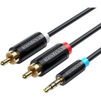 Vention - Kabel Stereo bclbi/ Klinke 3,5 Stecker -- 2x rca Stecker/ 3m/ Schwarz von VENTION