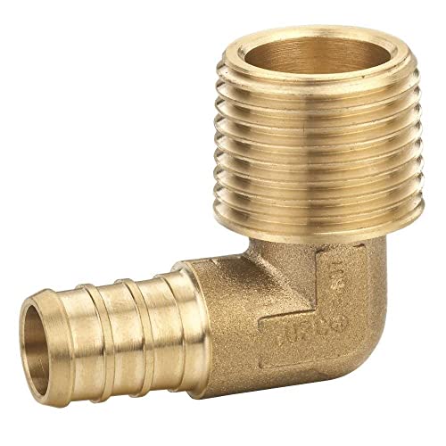 1/2 x 3/4 PEX Male Threaded NPT Elbow 90 Fitting 1 Pack von VENTRAL