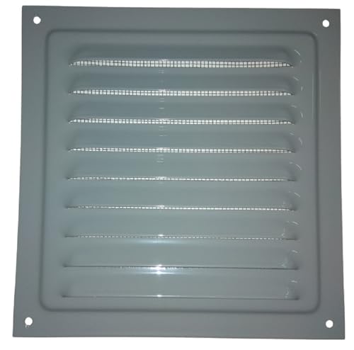 200x200mm METALL-LÜFTUNGSGITTER - Beige, Braun, Grau, Schwarz, mit INSEKTENNETZ Ventilation Gitter Abluft/Zuluft Entlüftung Belüftung (Grau) von VENTS