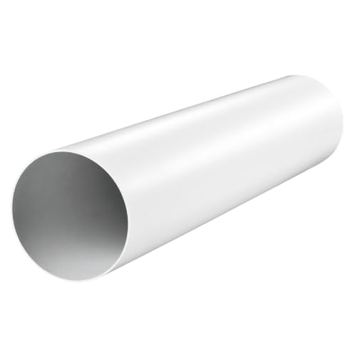 PVC Rundrohr Lüftungsrohr Durchmesser 100-125-150mm Länge 0,5-1-1,5m Ab-Zuluft Rohr Lüftung Kanal ABS Kunststoff Weiß Rund Lüftungskanal Versorgungskanal Heizungs-Kühllüftungssystem (‎Ø150mm - 1500mm) von VENTS