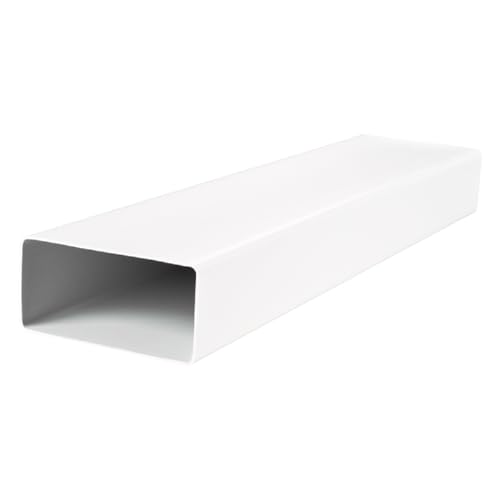 VENTS Flachkanal 90x220mm PVC Lüftungskanal 0.5m Lang Flache Luftkanal Rechteckiger Flachkanalsystem PLASTIVENT Rohrverbindung, 90x220mm/50 cm (FLACHE LUFTKANAL, 90x220mm/500mm) von VENTS