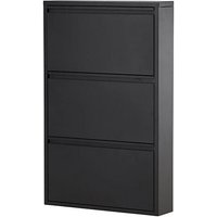 Bonito Schuhschrank Metall 3 Klappen schwarz. von VENTURE HOME
