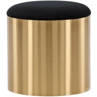 Venture Home - Puff Pouf, Hocker Ø45cm Velour schwarz, Messing. Venture Home - Puff Pouf, Hocker Ø45cm Velour schwarz, Messing. von VENTURE HOME