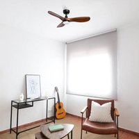 Ventyly - rowind Deckenventilator schwarz/Walnuss mit Licht Ø90 wifi Ventyly - rowind Deckenventilator schwarz/Walnuss mit Licht Ø90 wifi von VENTYLY