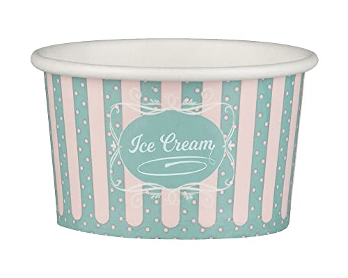VEPATIM 100 Eisbecher aus Papier Patisserie ICE CREAM Motiv 125 ml 4oz von VEPATIM