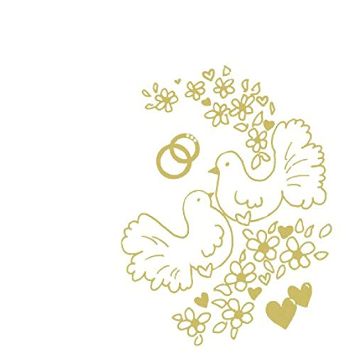 VEPATIM 100 Motivservietten Airlaid 40 x 40 cm "Goldene Tauben + Ringe" Hochzeit VEPATIM 100 Motivservietten Airlaid 40 x 40 cm "Goldene Tauben + Ringe" Hochzeit von VEPATIM