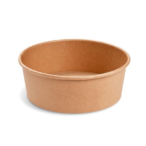 VEPATIM 100 Salatschalen Feinkostschalen braun Ø150mm aus Pappe PE-beschichtet 1000ml von VEPATIM