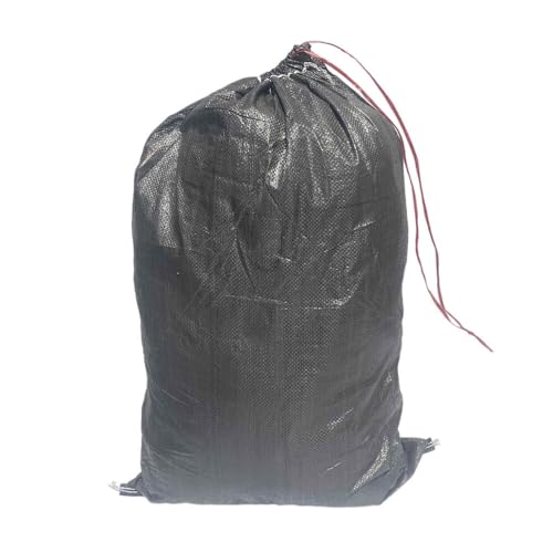 VEPATIM 100 Schwerlastsack Gewebesack Hochwassersack Getreidesack Lagersack PP mit rotem Streifen und Band 500x800mm 30kg schwarz von VEPATIM