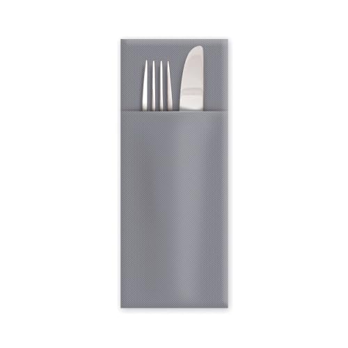 VEPATIM 100 Servietten Bestecktaschen CutleryStar 2-lagig 38 x 32 cm grau von VEPATIM