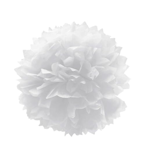 VEPATIM 12 Pompon aus Papier schwer entflammbar weiß Ø40cm von VEPATIM