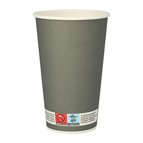 VEPATIM 20 Trinkbecher für Bier Bierbecher aus Pappe 0,4l - 400ml grau von VEPATIM