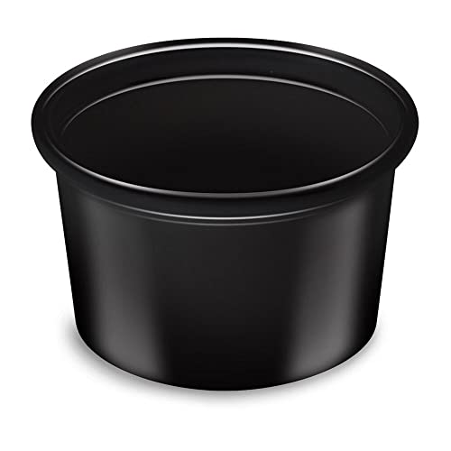 VEPATIM 2500 Dressingbecher Feinkostbecher schwarz PP 30 ml Ø 46 mm von VEPATIM